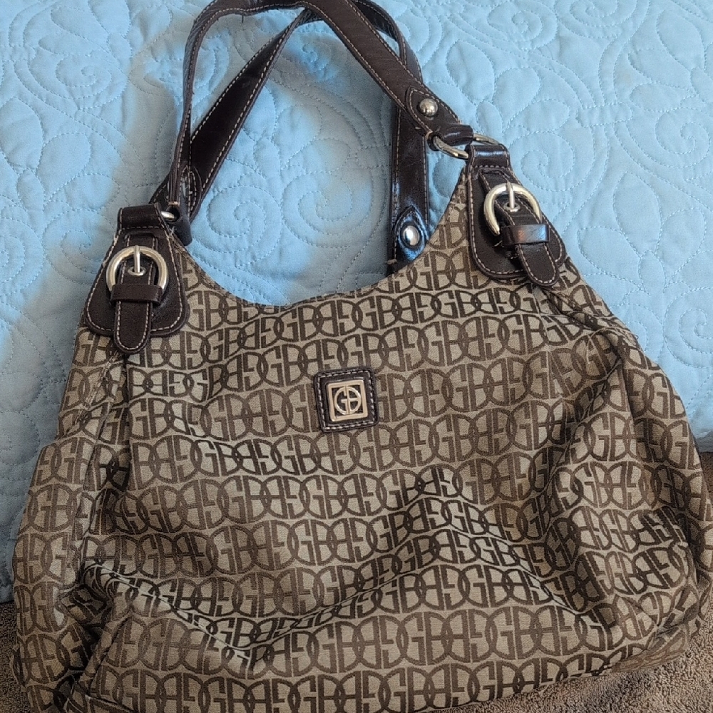 Giani Bernini Brown Monogram Shoulder Bag